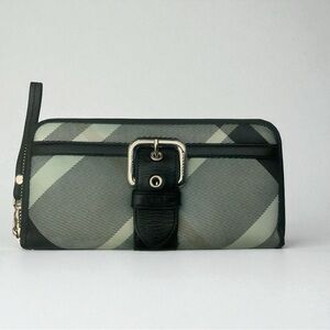 Burberry Blue Label Check Leather Buckle Wallet-2000’s-COA